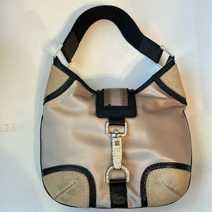 Michael Michael Kors Beige Satin & Suede Hobo Bag